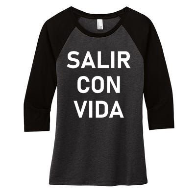 Salir Con Vida Women's Tri-Blend 3/4-Sleeve Raglan Shirt