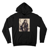 Samurai Cat Vintage Ukiyo E Cool Warrior Cat Japanese Art Hoodie