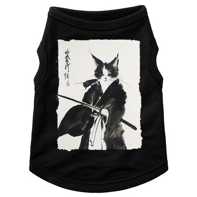 Samurai Cat Vintage Ukiyo-e Warrior Art Graphic Cat Art Doggie Tank