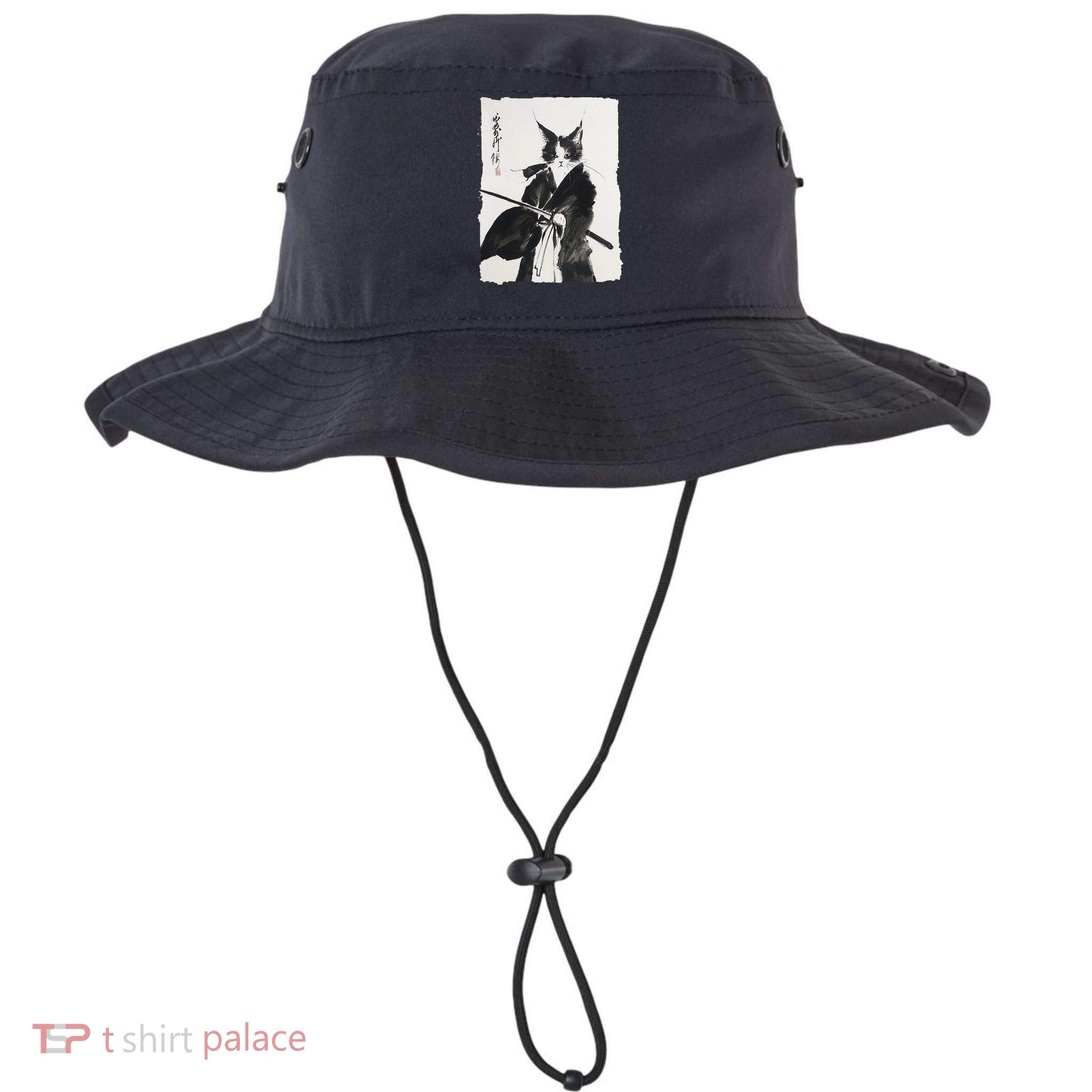 Samurai Cat Vintage Ukiyo-e Warrior Art Graphic Cat Art Bucket Hat