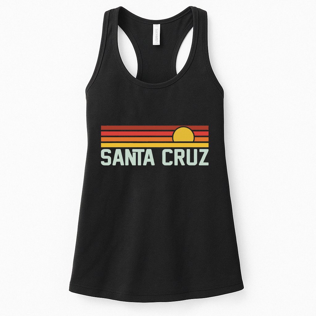 Santa Cruz Vintage Beach Sunset California Santa Cruz Summer Womens Tank Top