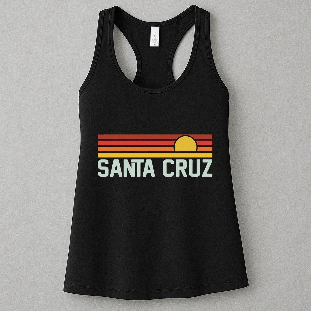 Santa Cruz Vintage Beach Sunset California Santa Cruz Summer Womens Tank Top