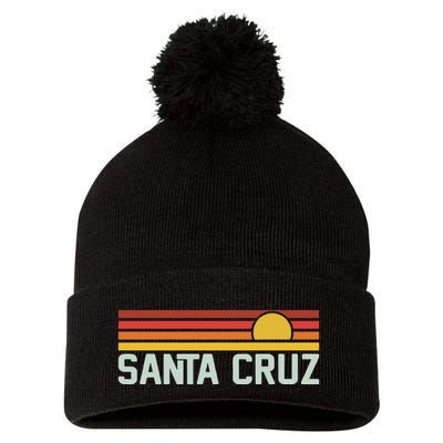 Santa Cruz Vintage Beach Sunset California Santa Cruz Summer Pom Pom 12in Knit Beanie