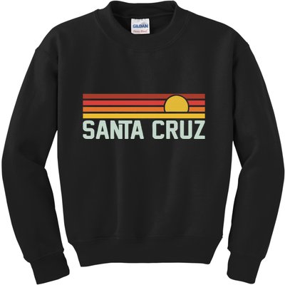 Santa Cruz Vintage Beach Sunset California Santa Cruz Summer Kids Sweatshirt