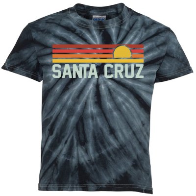 Santa Cruz Vintage Beach Sunset California Santa Cruz Summer Kids Tie-Dye T-Shirt