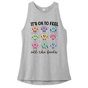 School Counselor Valentine Feel All The Feels Ladies PosiCharge Tri-Blend Wicking Tank