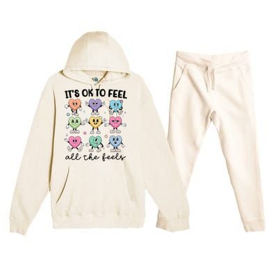 School Counselor Valentine Feel All The Feels Premium Hooded Sweatsuit Set