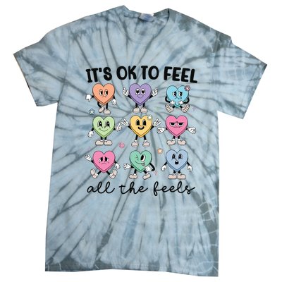 School Counselor Valentine Feel All The Feels Tie-Dye T-Shirt