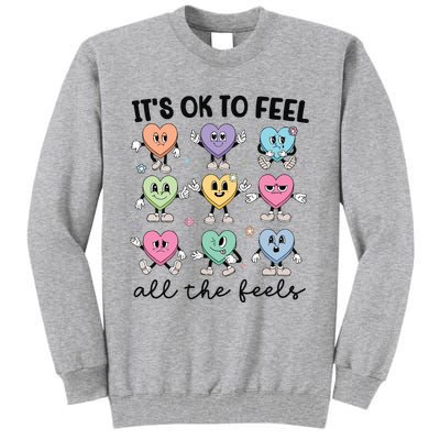 School Counselor Valentine Feel All The Feels Tall Sweatshirt