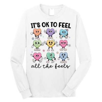 School Counselor Valentine Feel All The Feels Long Sleeve Shirt