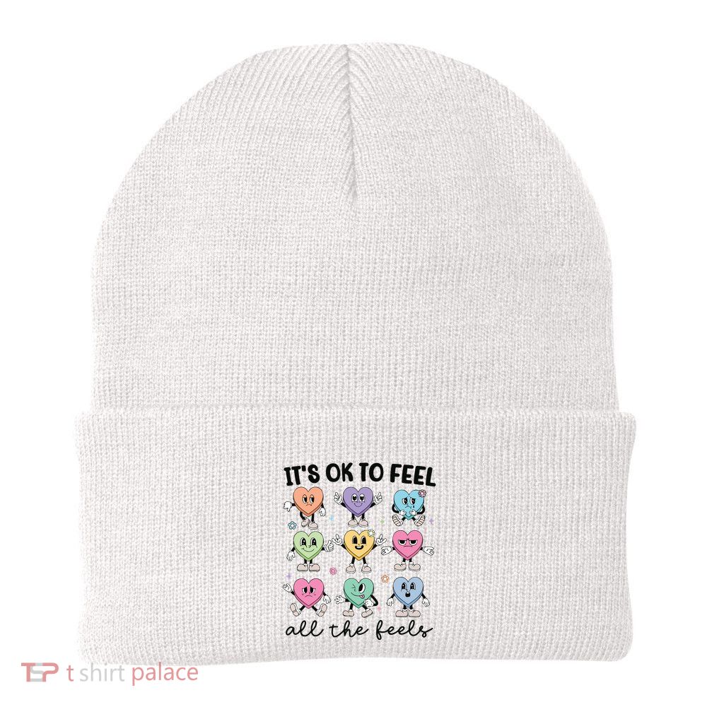 School Counselor Valentine Feel All The Feels Beanie