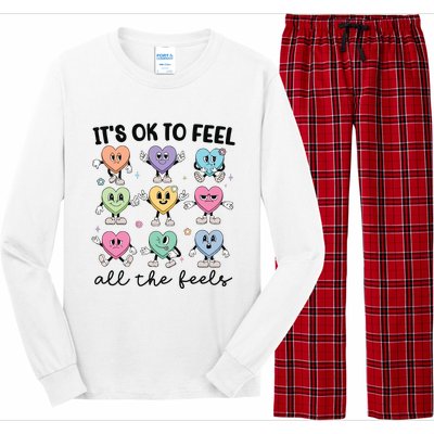 School Counselor Valentine Feel All The Feels Long Sleeve Pajama Set