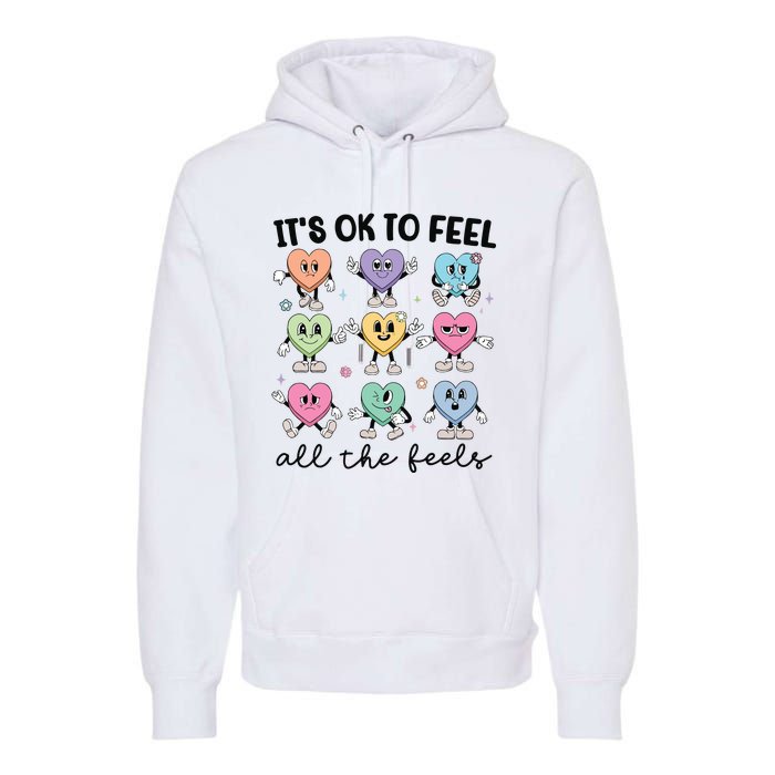 School Counselor Valentine Feel All The Feels Premium Hoodie