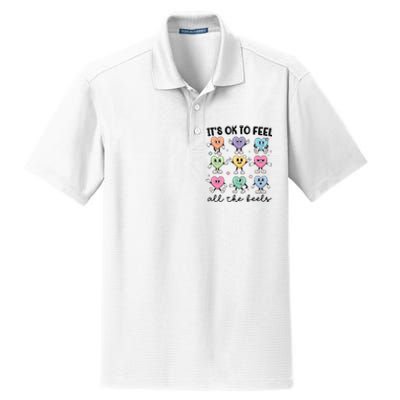 School Counselor Valentine Feel All The Feels Dry Zone Grid Polo