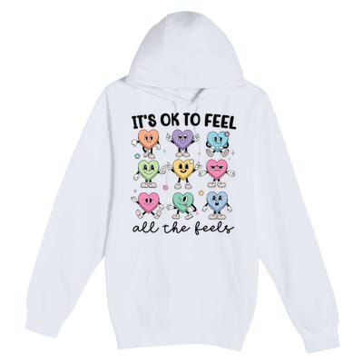 School Counselor Valentine Feel All The Feels Premium Pullover Hoodie