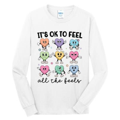 School Counselor Valentine Feel All The Feels Tall Long Sleeve T-Shirt