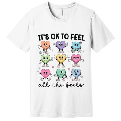 School Counselor Valentine Feel All The Feels Premium T-Shirt
