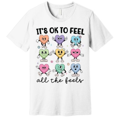 School Counselor Valentine Feel All The Feels Premium T-Shirt