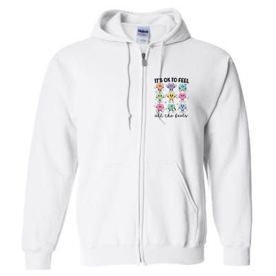 School Counselor Valentine Feel All The Feels Full Zip Hoodie