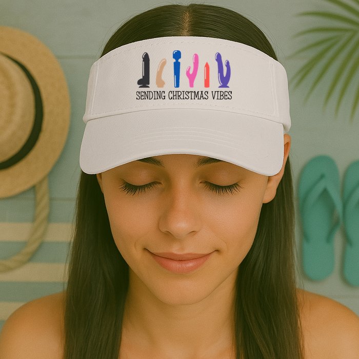 Sending Christmas Vibe Sending You Happy Vibe Xmas Vibrator  Valucap Bio-Washed Visor