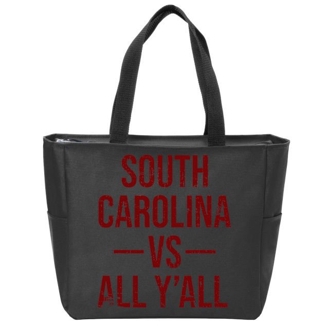 South Carolina Vs All YAll Vintage Weathered Southerner Zip Tote Bag