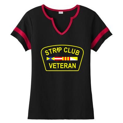 Strip Club Veteran Funny Veteran Ladies Halftime Notch Neck Tee