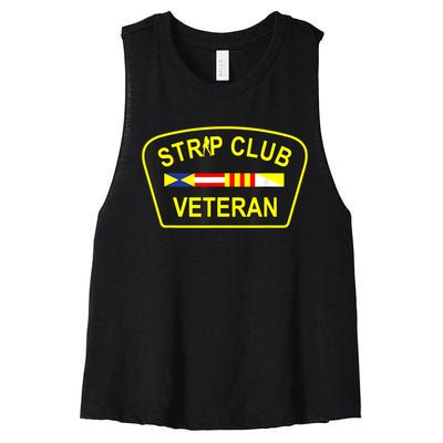 Strip Club Veteran Funny Veteran Women's Racerback Cropped Tank