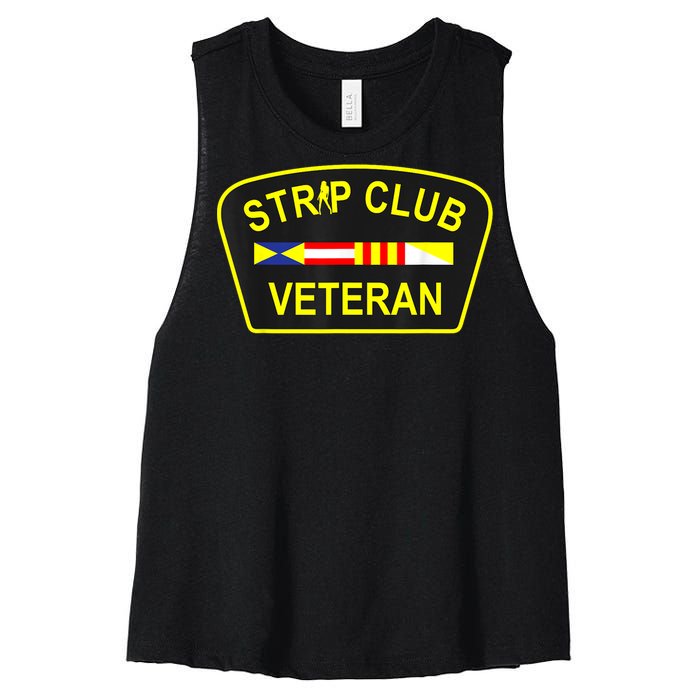 Strip Club Veteran Funny Veteran Women's Racerback Cropped Tank