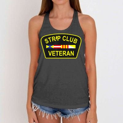 Strip Club Veteran Funny Veteran Women's Knotted Racerback Tank