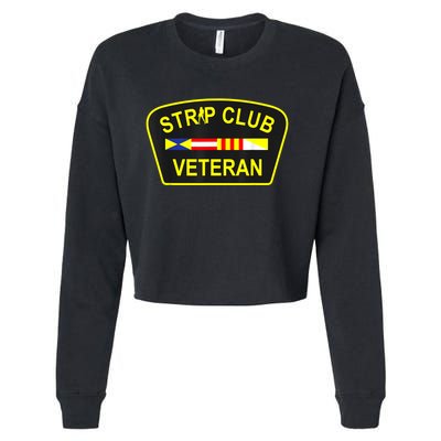 Strip Club Veteran Funny Veteran Cropped Pullover Crew