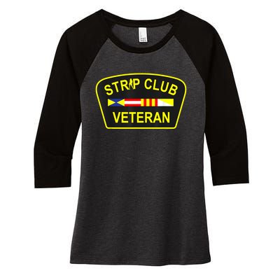 Strip Club Veteran Funny Veteran Women's Tri-Blend 3/4-Sleeve Raglan Shirt