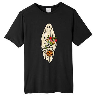 Spooky Chic Vintage Floral Ghost Pumpkin Halloween Costume Tall Fusion ChromaSoft Performance T-Shirt