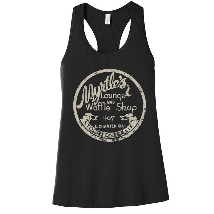 Stockton California Vintage Restaurant Bar Motel Advertising Women's Racerback Tank