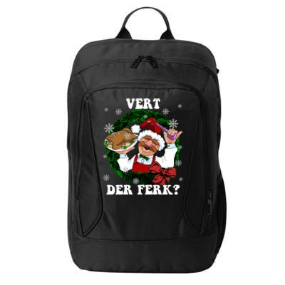 Swedish Chef Vert Der Ferk Christmas Swedish Chef Christmas Funny City Backpack