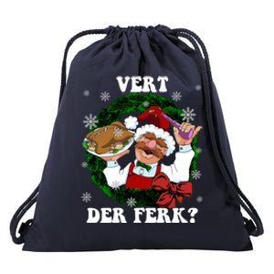 Swedish Chef Vert Der Ferk Christmas Swedish Chef Christmas Funny Drawstring Bag