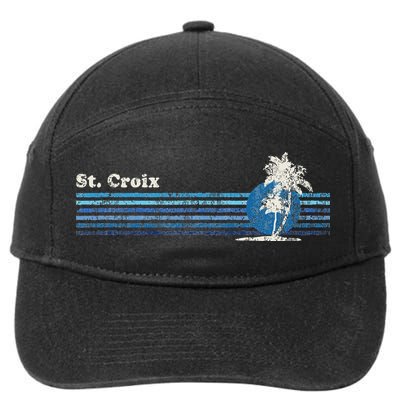 St. Croix Vintage 80s Palm Trees Sunset 7-Panel Snapback Hat
