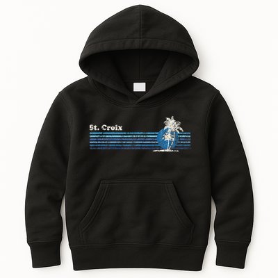 St. Croix Vintage 80s Palm Trees Sunset Kids Hoodie