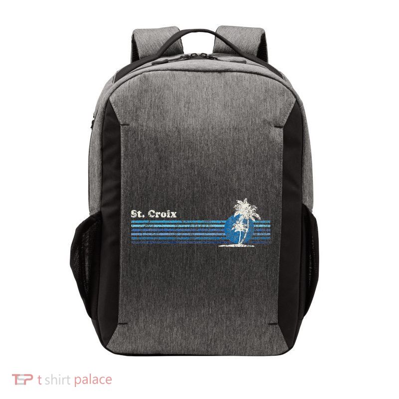 St. Croix Vintage 80s Palm Trees Sunset Vector Backpack