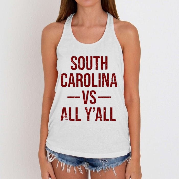 South Carolina Vs All YAll Vintage Weathered Southerner Women's Knotted Racerback Tank