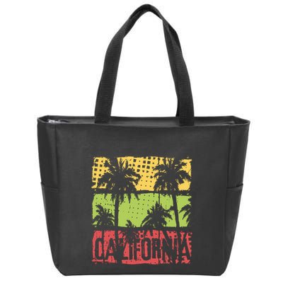 Surfing California Vintage Summer Beach Gift Zip Tote Bag