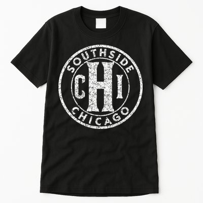 Southside Chicago Vintage Sign Distressed White Print Tall T-Shirt
