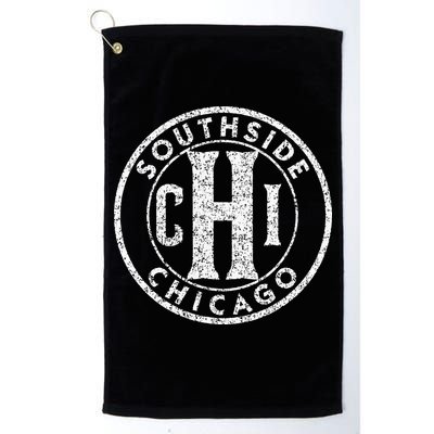 Southside Chicago Vintage Sign Distressed White Print Golf Towel