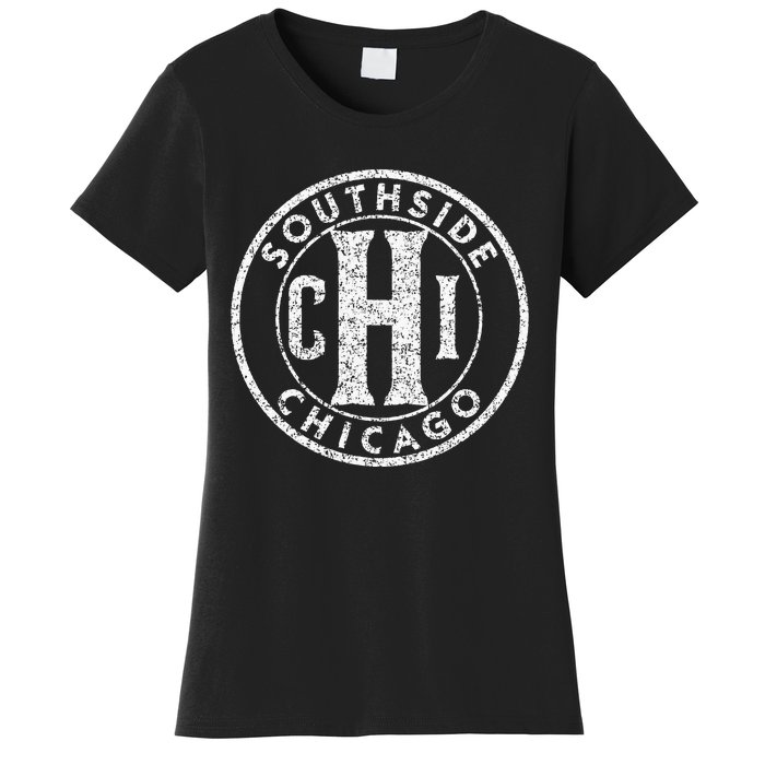 Southside Chicago Vintage Sign Distressed White Print Women's T-Shirt