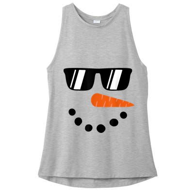Snowman Christmas Winter Ladies PosiCharge Tri-Blend Wicking Tank