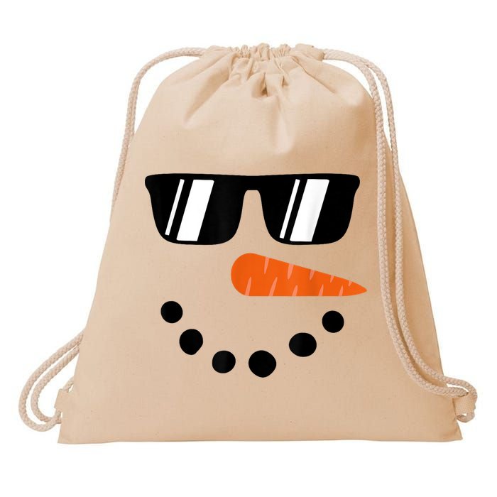Snowman Christmas Winter Drawstring Bag