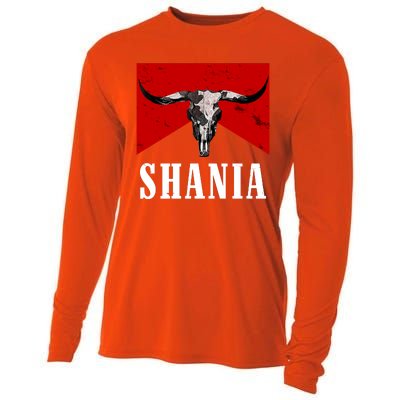 Shania Country Western Bull Cooling Performance Long Sleeve Crew