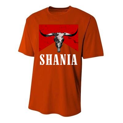 Shania Country Western Bull Performance Sprint T-Shirt