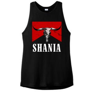 Shania Country Western Bull Ladies PosiCharge Tri-Blend Wicking Tank