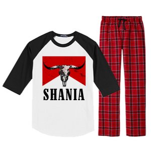 Shania Country Western Bull Raglan Sleeve Pajama Set