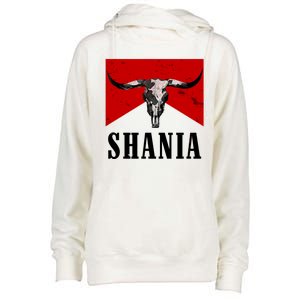 Shania Country Western Bull Womens Funnel Neck Pullover Hood